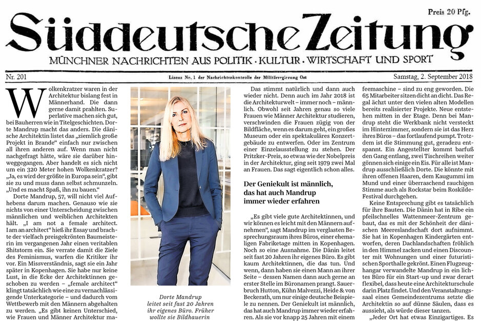 Süddeutsche Zeitung, Dorte Mandrup, Brande, bestseller, tower
